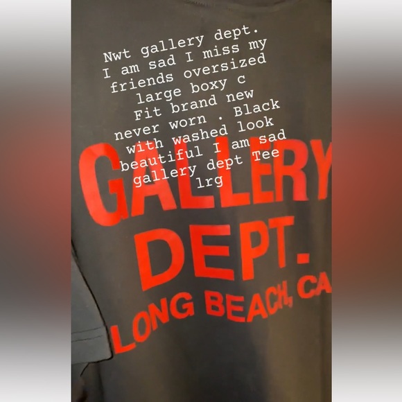 NWT RARE gallery dept. Boxy ANTIQUE BLACK handwritten “I m sad I miss my friends - Picture 6 of 17